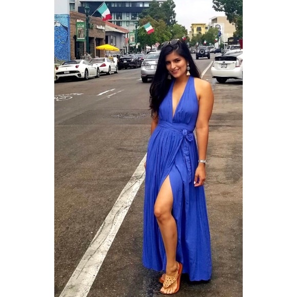 Lulus “Crescendo” Backless Wrap Low Cut Maxi Dress - Picture 13 of 16